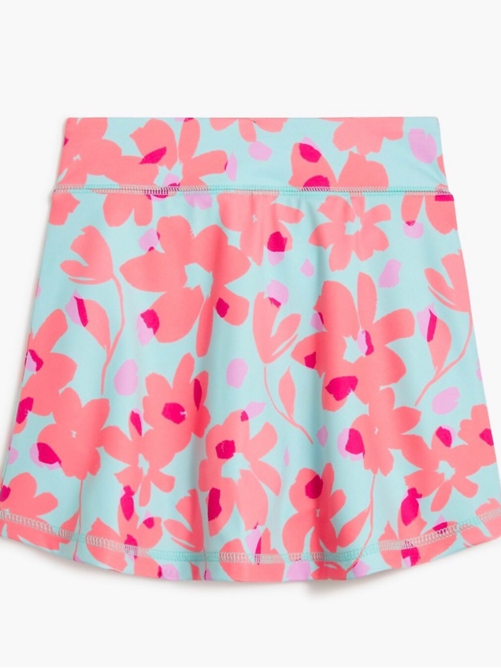 J. Crew Factory Girls' Aqua Floral Skort in Coral and Pink